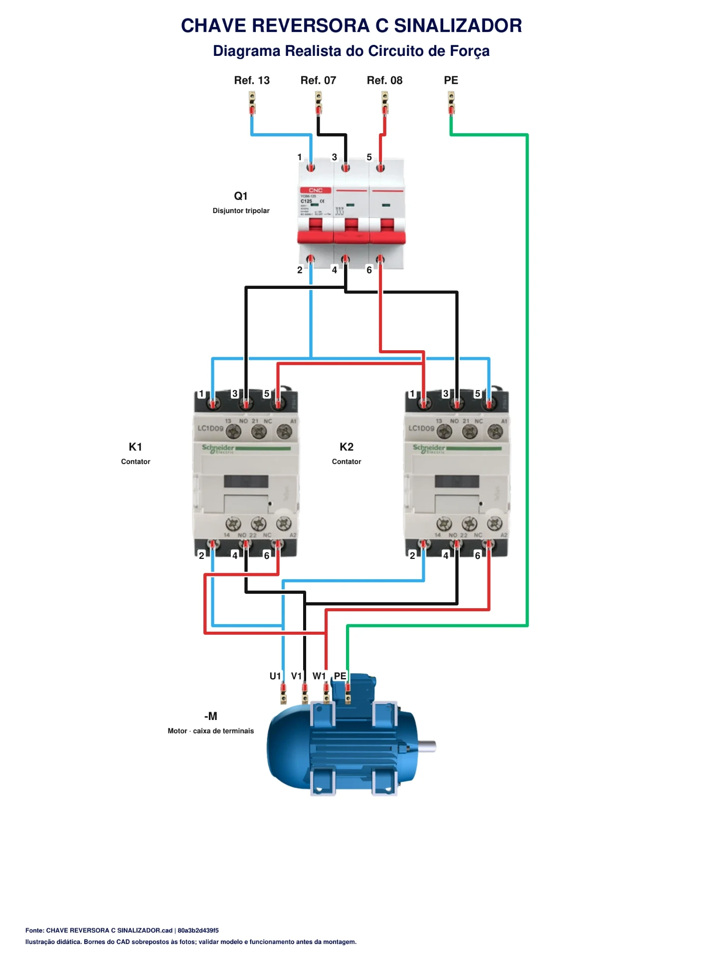 Reversão de motor com sinalização